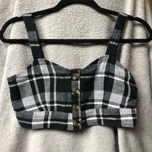 Cropped plaid top